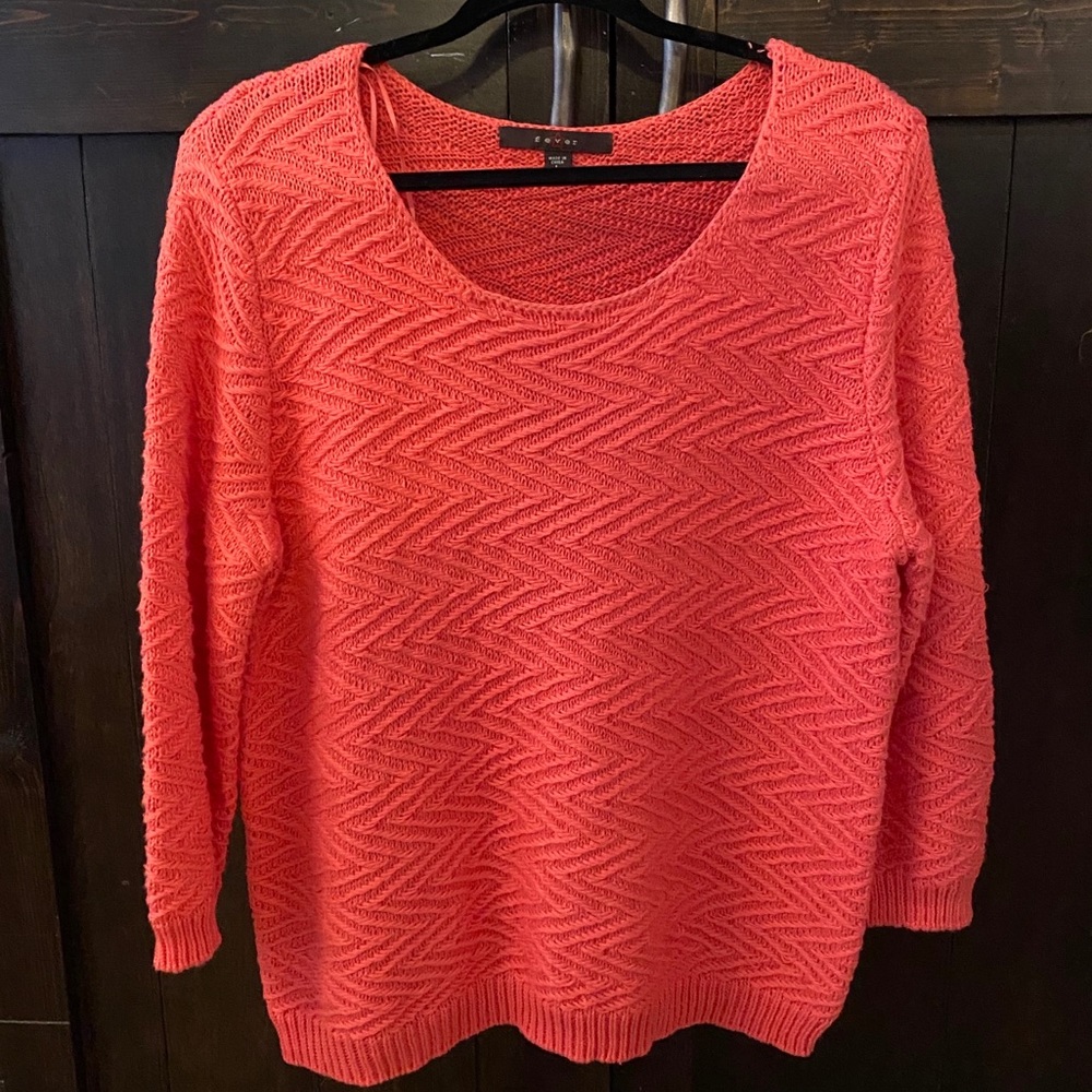 Size L Coral Scoop Neck Sweater